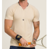 M Players Seamless Zip Henley 2.0 sand